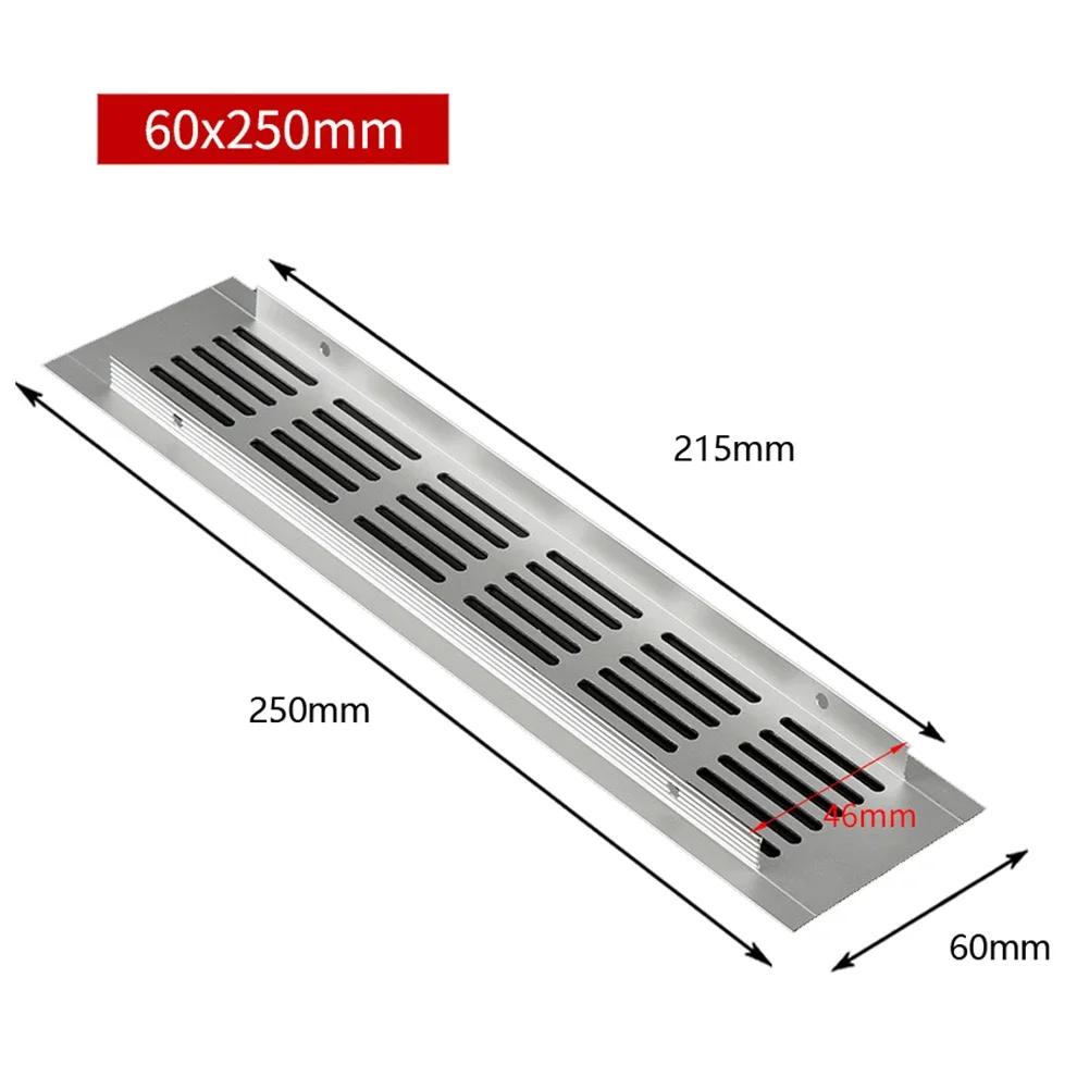 1 Pcs 60mm White Aluminium Rectangular Cabinet Wardrobe Air Vent Grille Ventilation-Cover Plate Grille Vents Perforated Sheets