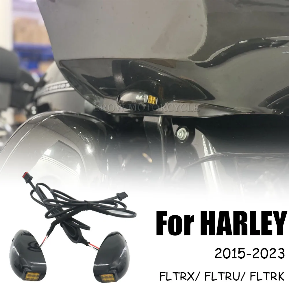 

NEW FOR Harley Road Glide FLTRX/ FLTRU/ FLTRK 2015-2023 Motorcycle Accessories LED Front Turn Signals Daytime Running Amber