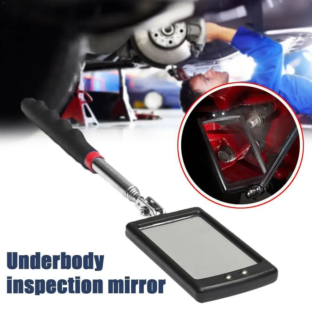 

360° Swivel LED Telescopic Inspection Mirror with Comfort Grip, Extendable Under Car Inspection Tool for Auto Maintenance