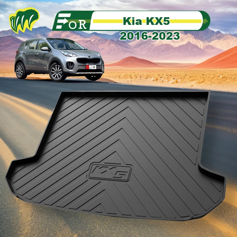 

For Kia KX5 2022 2021 19 2016-2024 TPE Custom Fit Car Trunk Mat All Season Black Cargo Mat 3D Shaped Laser Measured Trunk Liner