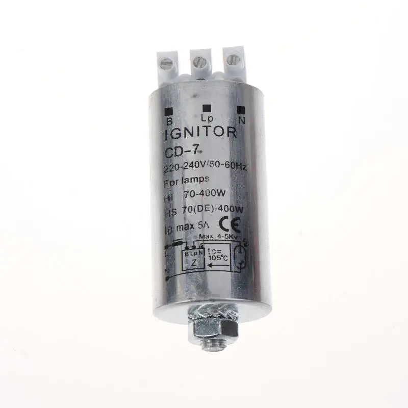 High Efficiency CD-7 Electronic Ignitor 70W-400W Lighting Starter 3 Wires Connection for Industrial Lighting Installation
