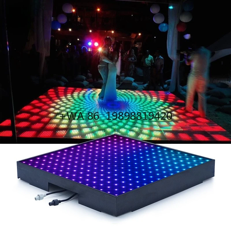

Цифровая светодиодная панель для танцпола Show Time Stage Light, портативная, из закаленного стекла, с точечным управлением, видеопиксельный пол для клубов и свадеб