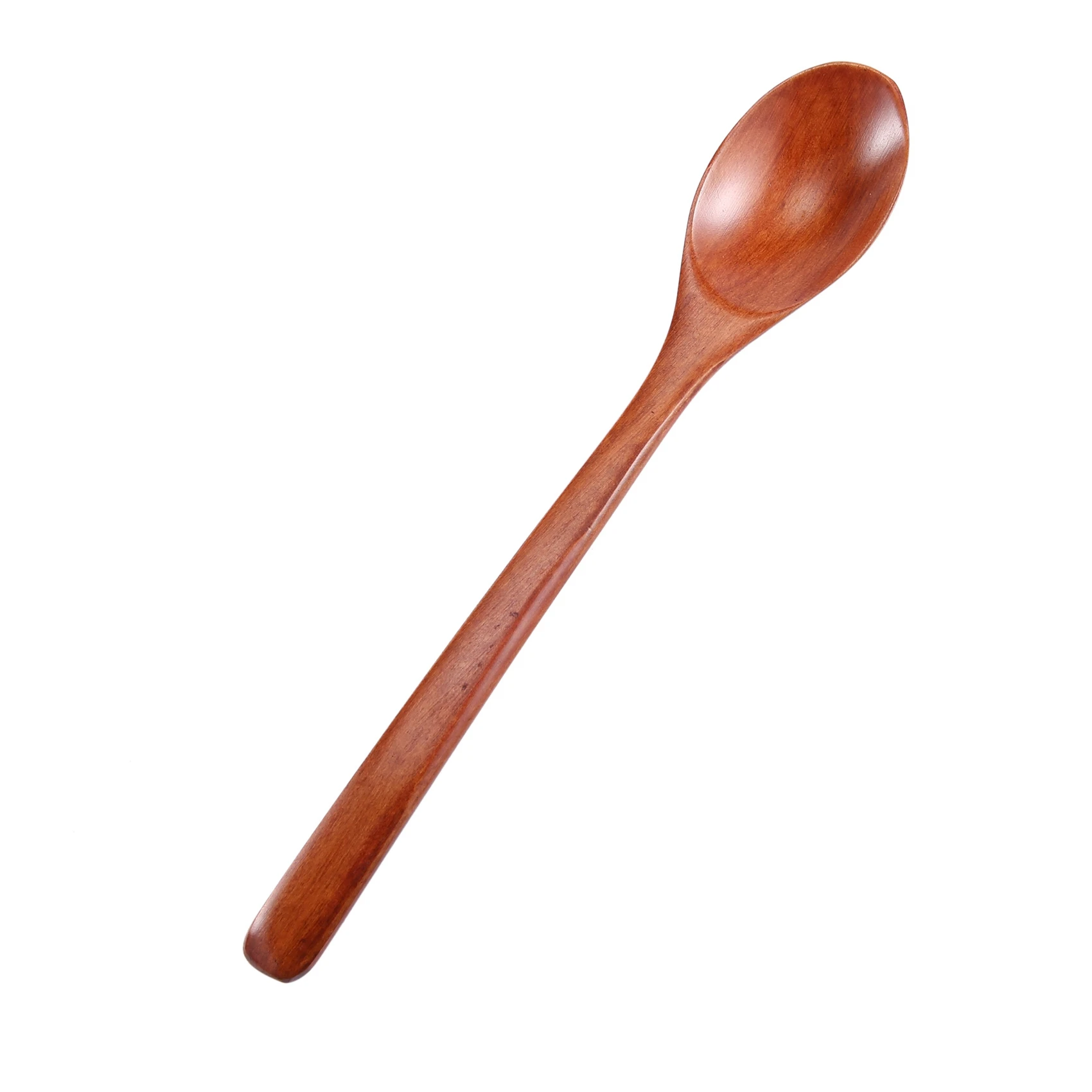 

ELEG-Wooden Spoons, 12 Pieces Wood Soup Spoons For Eating Mixing Stirring, Long Handle Spoon Kitchen Utensil