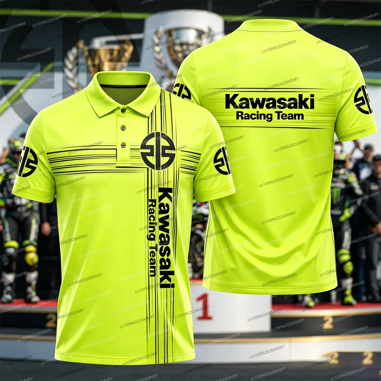 

Summer Men's polo Tshirt Top Motorcycle Kawasaki POLO shirt Logo 3D Printed Women Short-sleeved Motorcycle Kawasaki T-shirt