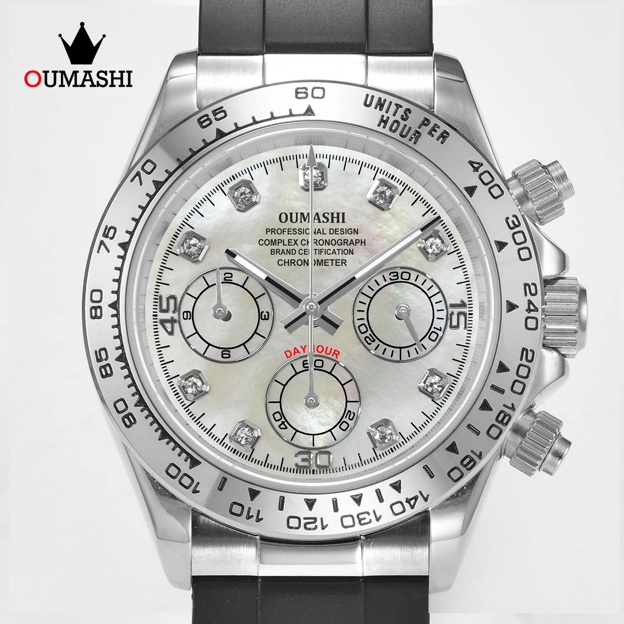 

VK63 Watch 39.3mm Mother of Pearl Texture Men’s Watch with 6-Hand Chronograph Function Sapphire Crystal 10ATM Water Resistant