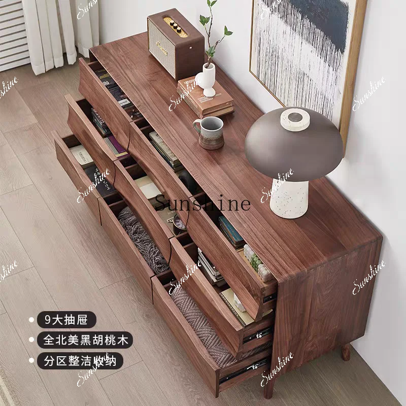 North American black walnut nine chest cabinet living room porch drawer storage cabinet  FT