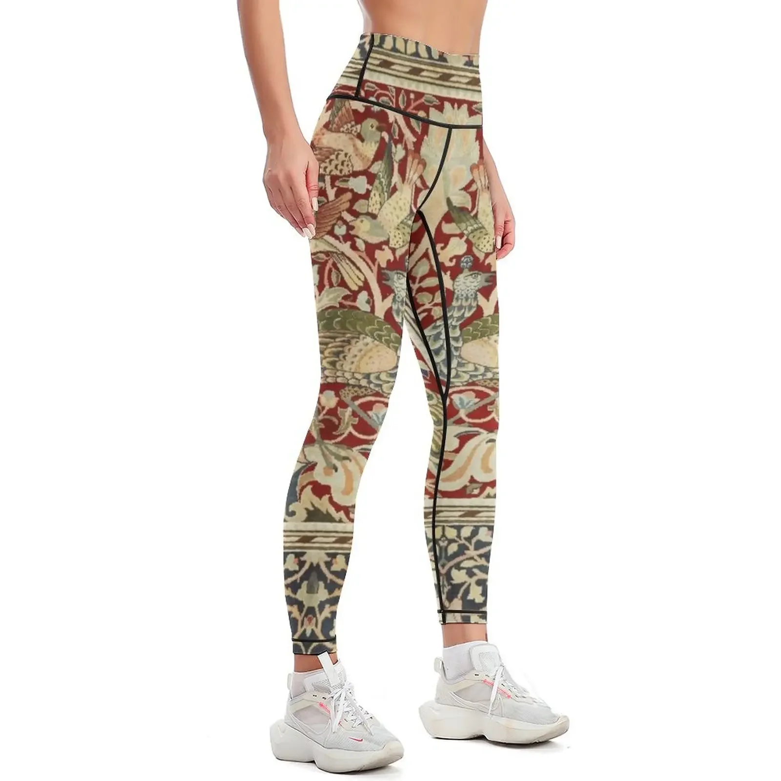 William Morris Vintage Floral Wallpaper Poster Leggings for girls Sports pants woman Women's sportswear Womens Leggings