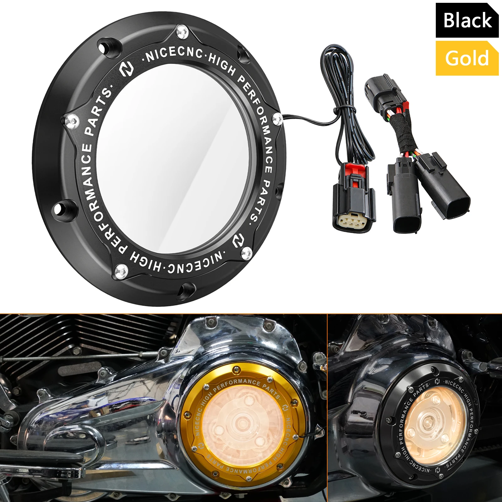 

For 2017-2024 Harley Street Glide/Special LED Derby Clutch Cover for Harley Street Glide/Special Road Glide Ultra Limited/Low