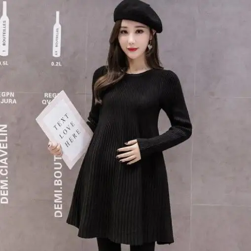 Fashion Loose Women Clothing Bottoming Long Sweater Pregnancy Knitted Clothes Maternity Sweater New Autumn Winter
