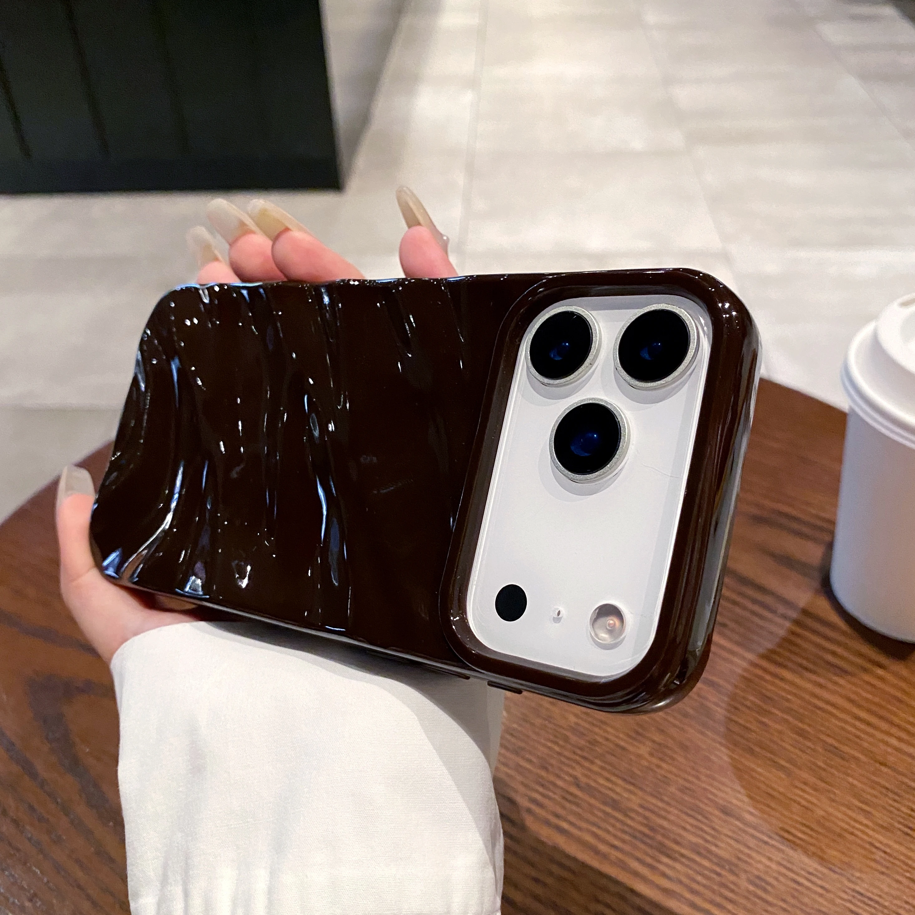 6D-Seidenmuster, gewellt, schlicht, Handyhülle für iPhone 17, Air 17, 16, 15, 14, 11, 12, 13 Pro Max, stoßfeste, schützende, weiche Rückseite – Detail 11