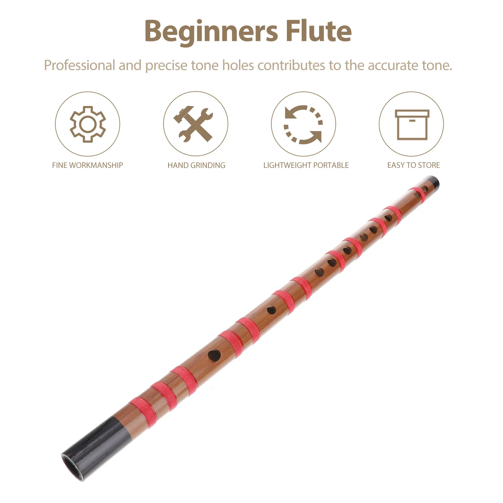 1Pcs Student Wooden Flute Portable Chinese Flute Beginner E Key Lightweight Accurate Tone Professional Entry-Level Instrument