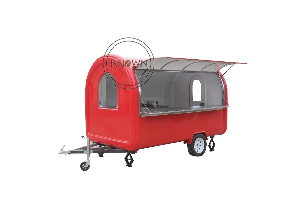 Low price best quality 280 cm with 2 wheels longs street mobile fast food truck  trailer usa