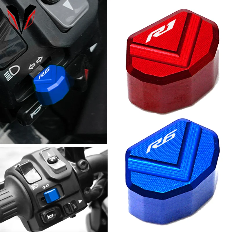 For Yamaha YZF R3 R1 R6 R7 R125 R25 R15 V3 R1M YZFR6 YZFR1 YZFR7 Mototcycle CNC Switch Button Turn Signal Switch Key cap MT-07