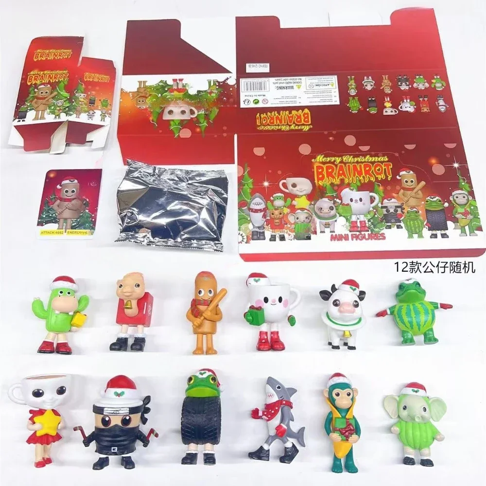 عيد الميلاد طبعة Tangtungsahur الشكل مضحك دمية سطح المكتب ديكور Tralalero Tralala نموذج لجسم صندوق غامض الاطفال هدايا عيد الميلاد