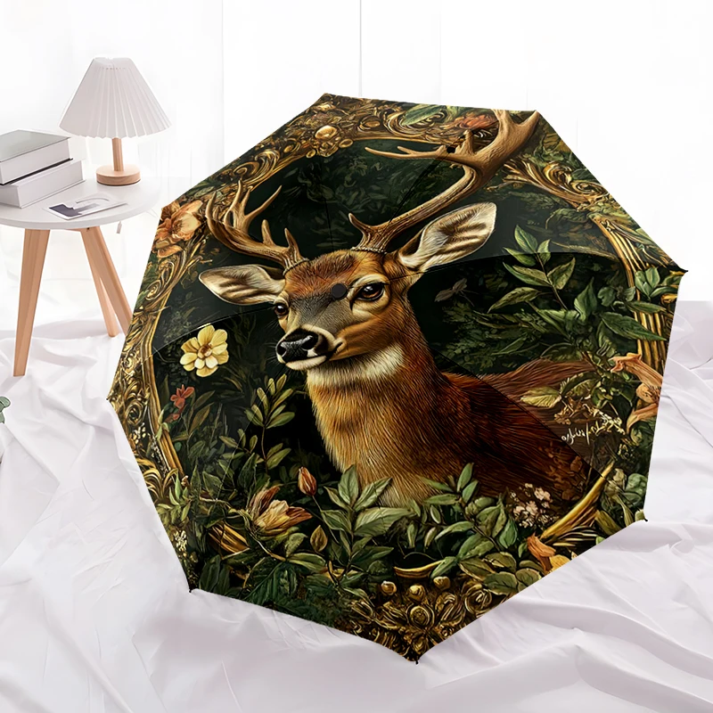 

Deer Automatic Umbrella, Compact Design with 8 Ribs, Outdoor Leisure and Daily Use-ideal Gift