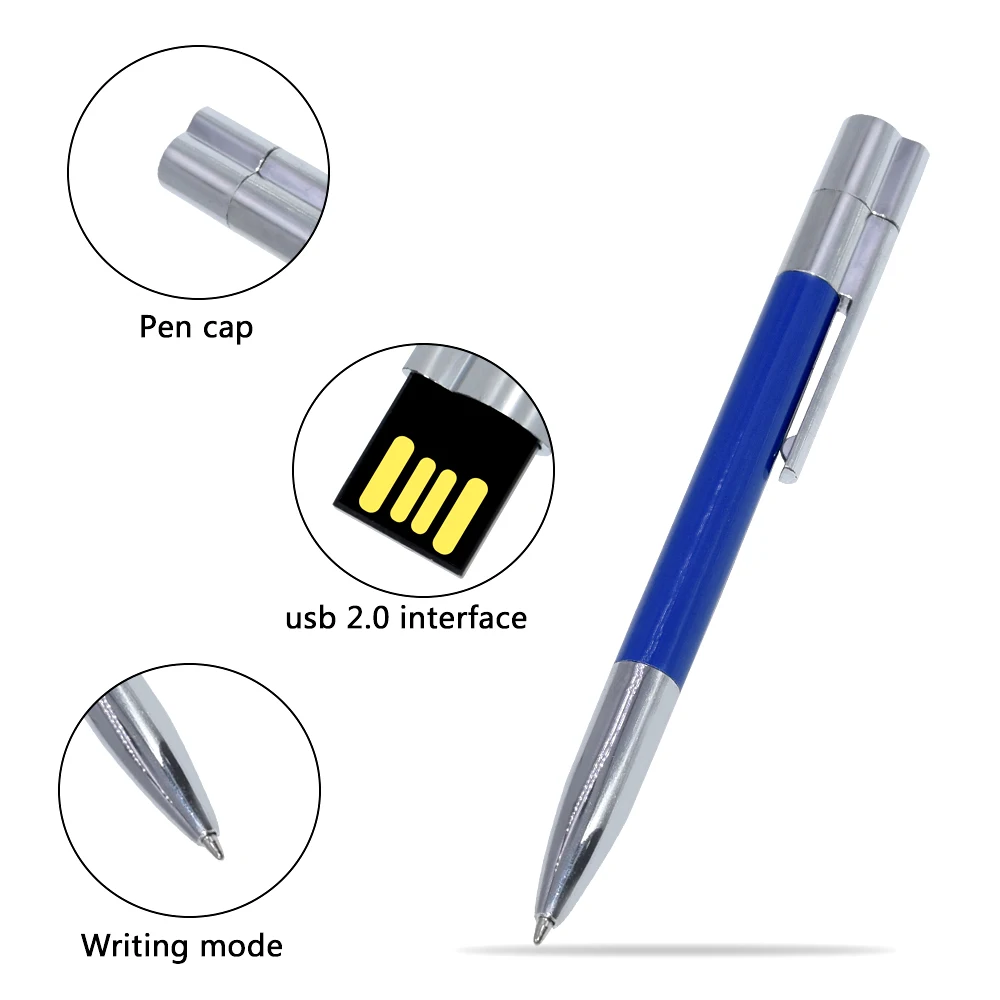 New Ballpoint Pen Model USB Flash Drive USB 2.0 Pen Drive Memory Stick Disk 8GB 16GB 32GB 64GB 128GB Pendrive Student Gift