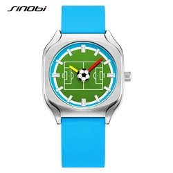 SINOBI New Creative Football Design Men's Quartz Watches Fashion Quartz Wristwatches Silicone Strap Male Gifts Waterproof Clock