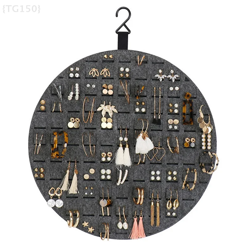 

Подвесной органайзер для сережек из мягкого фетра - многослойный настенный держатель для ювелирных изделий для ожерелья, колец и сережек-гвоздиков