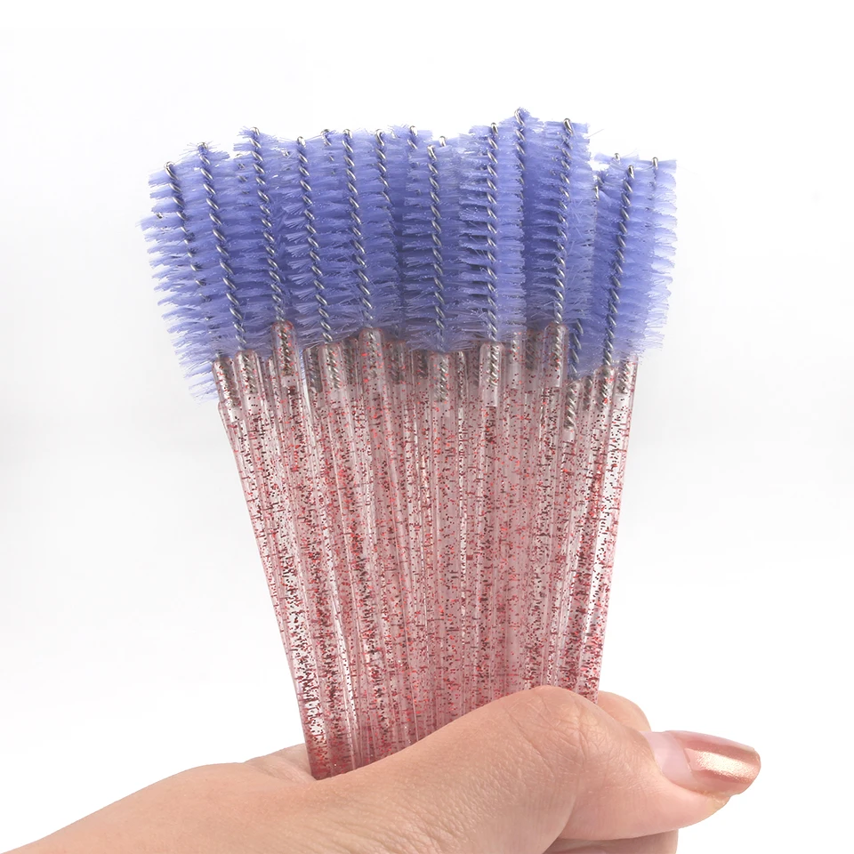 50 قطعة فرشاة الرموش كاذبة رمش فرشاة ، ماسكارا رمش فرشاة للمكياج ، كريستال عصا الماسكارا المتاح فرش ثلاثية الأبعاد حجم رمش #2