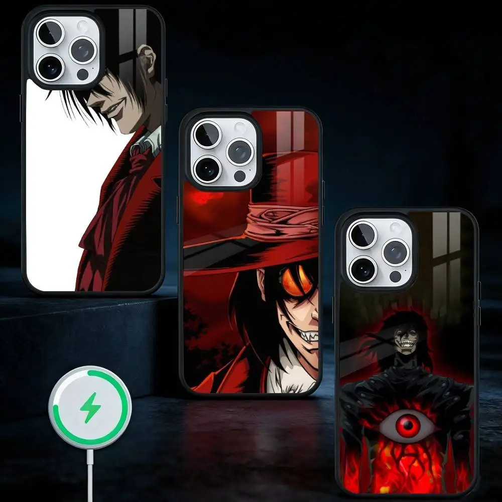 

H-Hellsing Anime Cool Phone Case For iPhone17,16,15,14,13 Plus,Pro Max Magnetic For Magsafe Wireless Charging