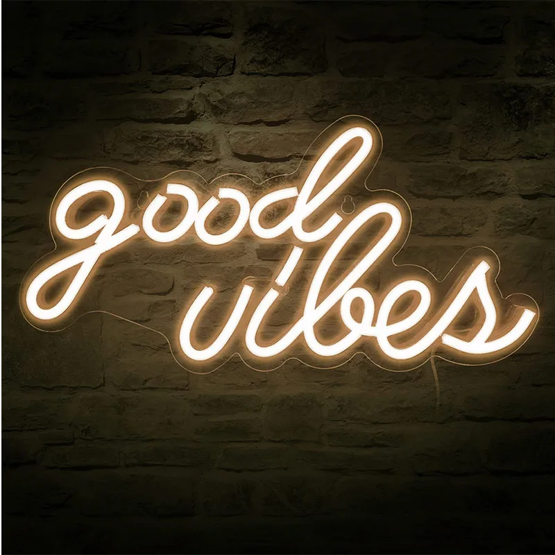 

Good Vibes Neon Sign Wedding Wall Hanging USB Led Neon Light Signs Just Relax Led Night Lights Bedroom Decoration Room Decor