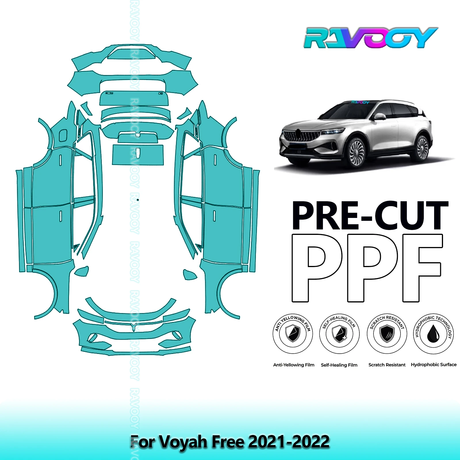 

Car Precut Paint Protection Film Full Vehicle Anti-scratch Exterior TPU PPF For Voyah Free 2021-2022