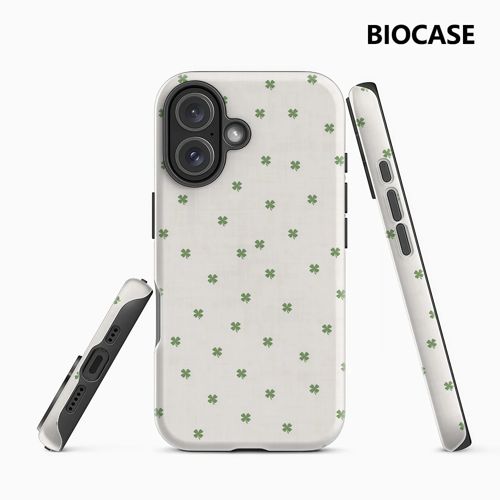 Zierliches Kleeblattmuster IPhone 17 Must-Haves Handyhülle für IPhone 17 16 15 14 13 12 Pro Max Plus Doppelschichtige Rückseite