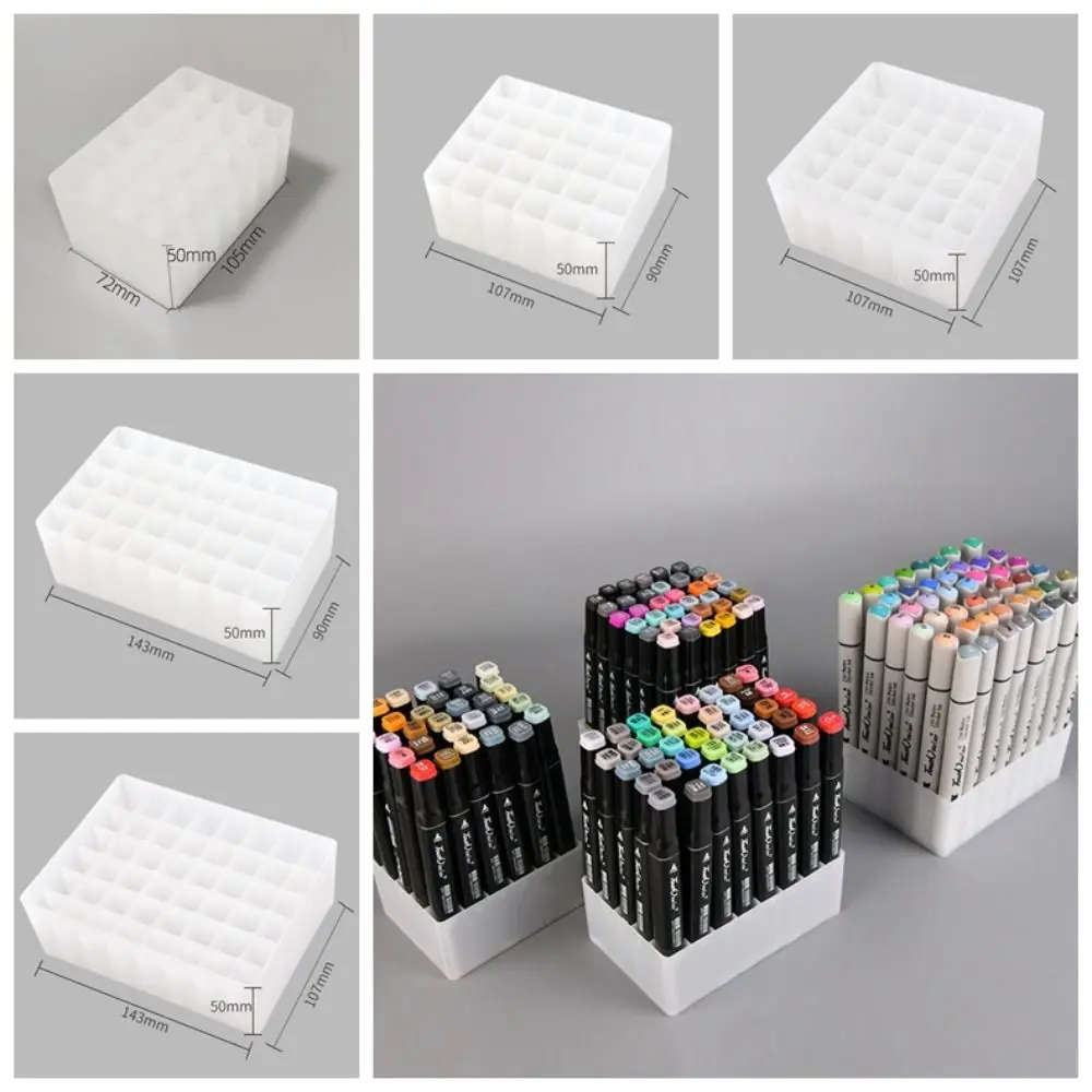 Durable 24/30/36/40/48 Slots Marker Pen Storage Holder Multifunctional Large-capacity Universal Plastic Office School Supplies