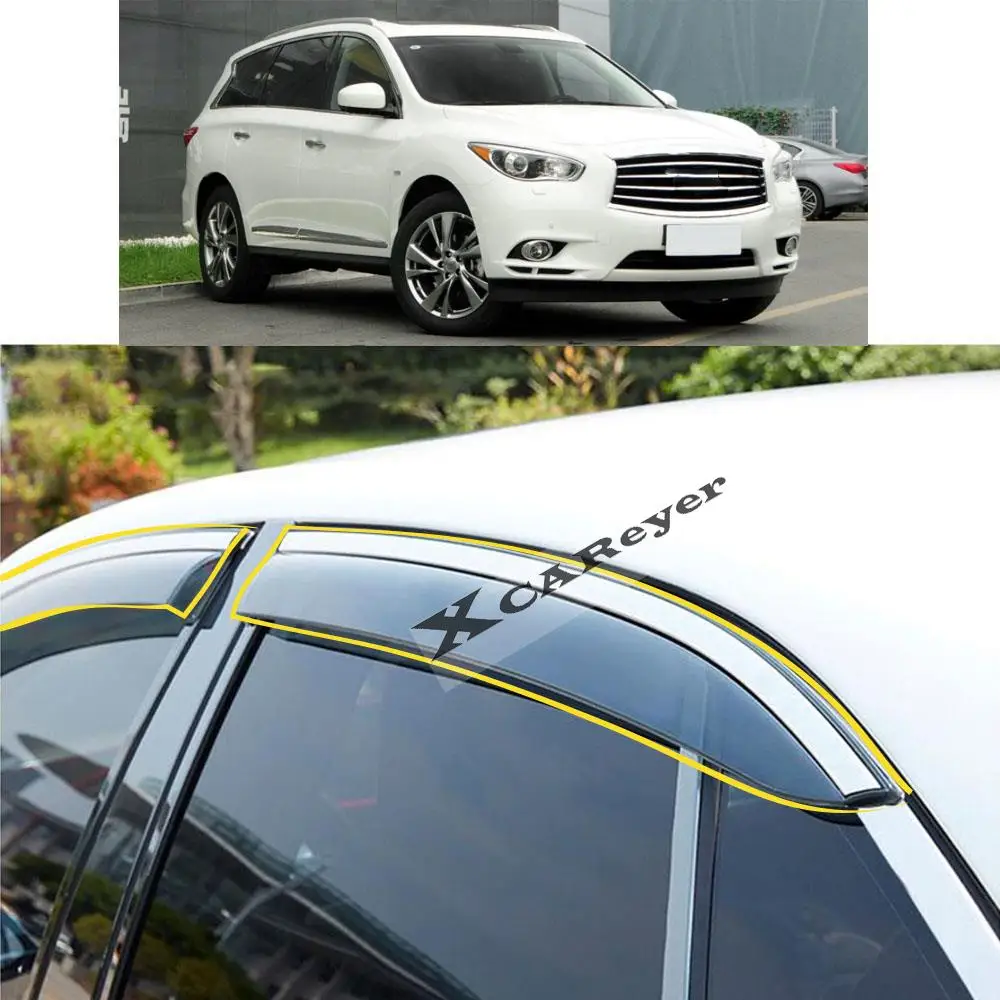 

Для INFINITI QX56 2010 2011 2012 2013 2014, наклейка для стайлинга кузова автомобиля, пластиковое оконное стекло, ветрозащитный козырек, детали для защиты от дождя/солнца