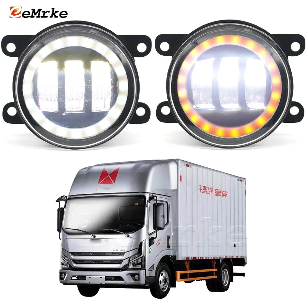 Led Fog Lights PTF 30W Lens for Jmc Carrying Plus Conquer 2022 2023 Angel Eye DRL Car Turn Signal Light Daytime Running Lamp