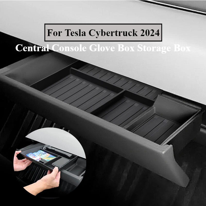 For Tesla Cybertruck 2024 2025 Central Console Glove Box Storage Partition Plate Console Organizer Container Glovebox Accessorie