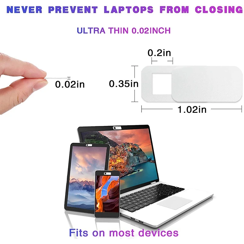 3 Pcs Computer Tablet Camera Anti-Peeping Privacy Patch Slide Cover Webcam Cover Laptop Camera Cover Sliding White