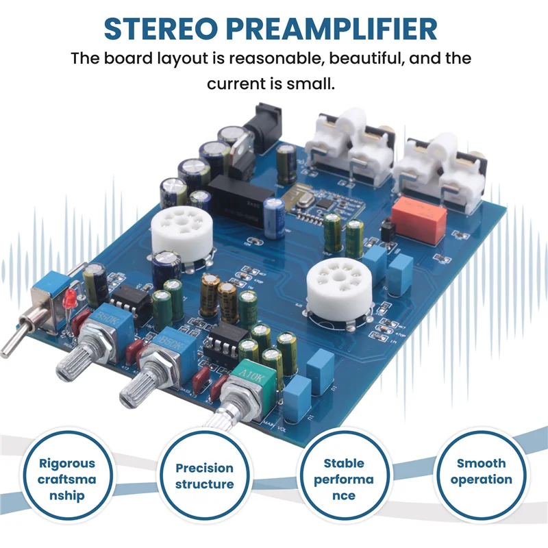 Bluetooth Tube Preamplifier Fever Hifi 6J5 Bile Vacuum Tube Preamp NE5532 Pre Amplifier Tone Control Board-Y41A