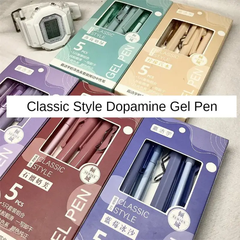 High Color Value Brush Question Pen Set Suit Neutral Pen Suit Press Black Student Writing Pen Pencils And Writing Tools Dopamine