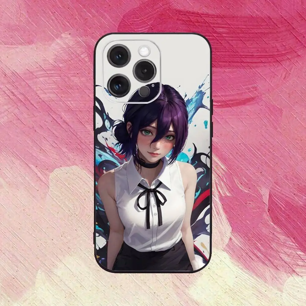 C-Chain-saw Man Reze  Phone Case  For iPhone17,16,15,14,13,12,11 Plus,Pro Max Soft Black Cover