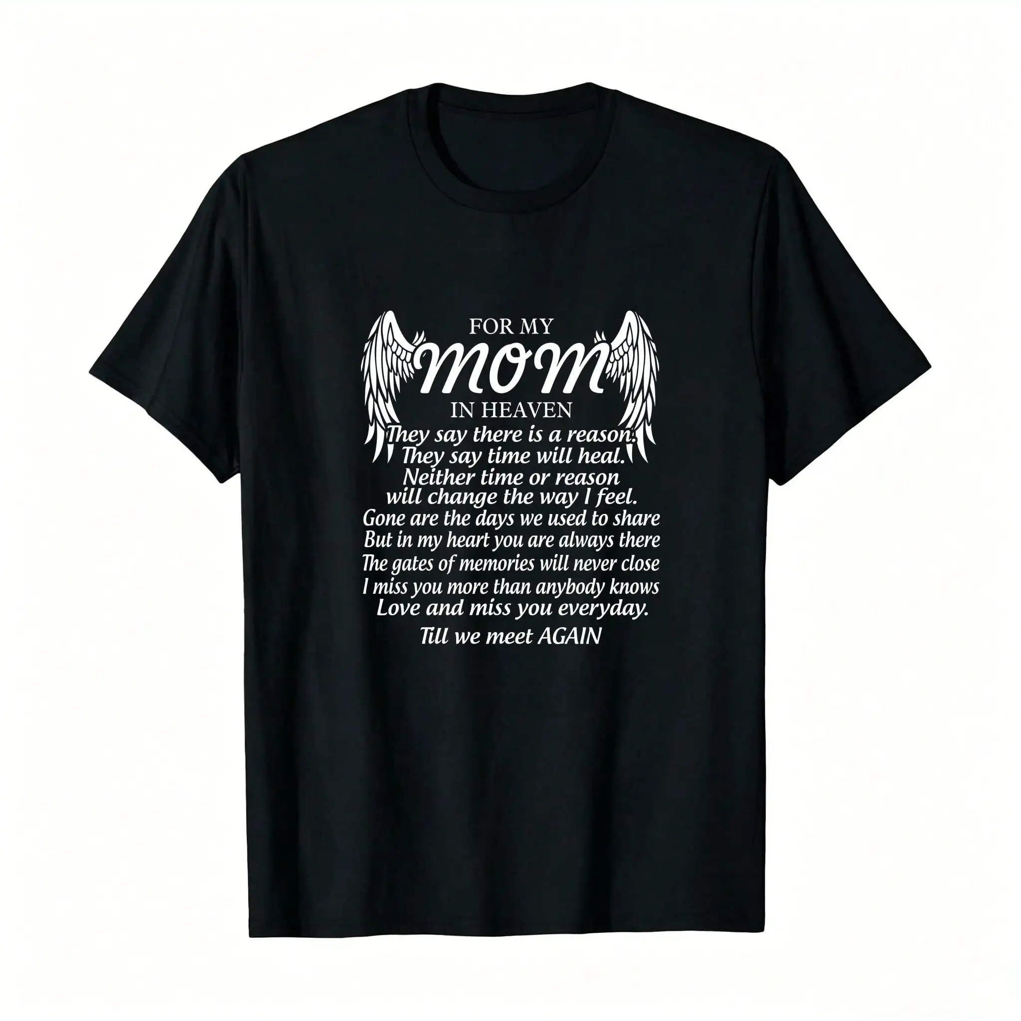 For My Mom In Heaven Love My Mom So Much Missing Mother Day S Pullovers_,Breathable And Comfortable Short-Sleeved Round-Neck Top, Suitable For All Seasons, Everyday Wear For Women