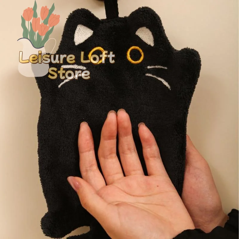1/2Pcs Cartoon Cat Heat Resistant Kitchen Pad Soft Thickened Absorbent Hand Towel for Home Housework Cooking Baking Gifts