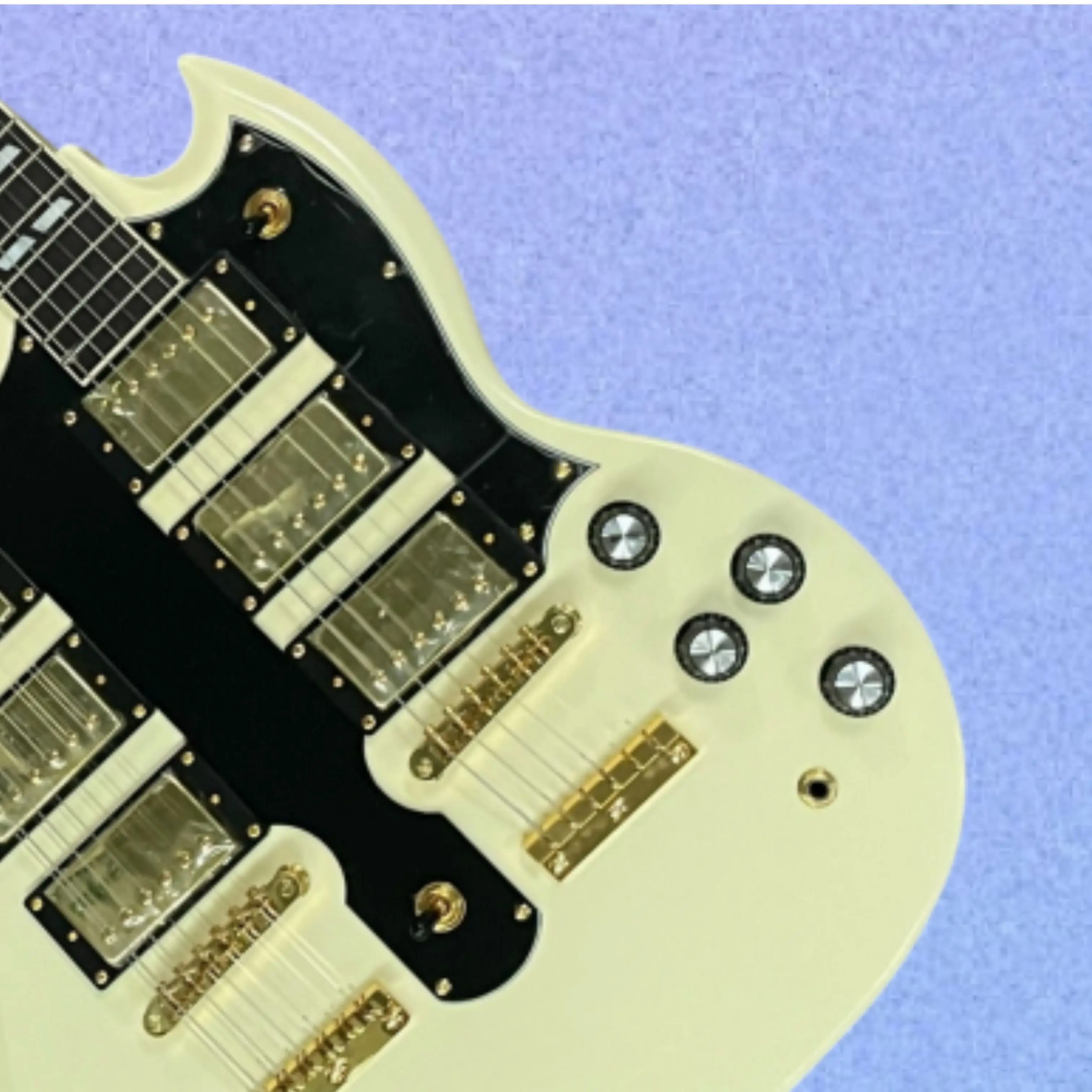 Luxury Yellow Double‑Headed Electric Guitar,Exquisite Craftsmanship,Crisp Vibrant Tone Guitars, Perfect Rock EnthusiastsGuitarra