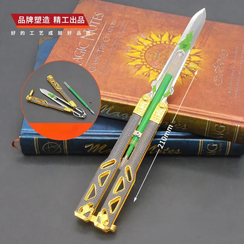 قلم جل Balisong للأسلحة ، سلاح معدني ، سكين فراشة ، لعبة مجسمة ، إكسسوارات أنيمي ، إكسسوارات كوسبلاي