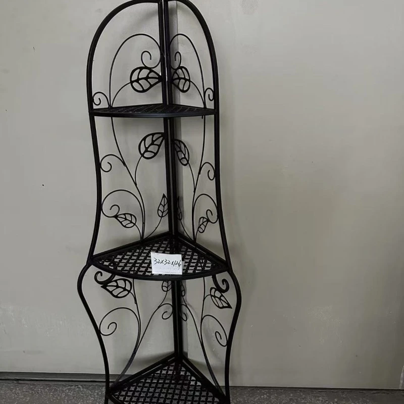 

American retro triangular flower stand, living room corner bedroom rack, floor-to-ceiling multi-layer storage rack