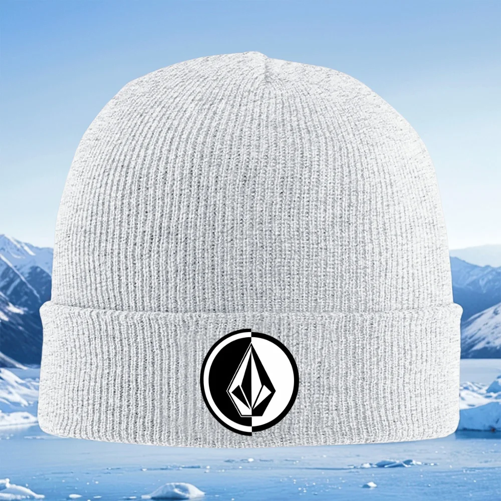 Diamond shape logo inside circle Men Women Unisex Knitted Hat Beanie Pullover Cap Winter Thermal Warm Christmas Outdoor Cycling