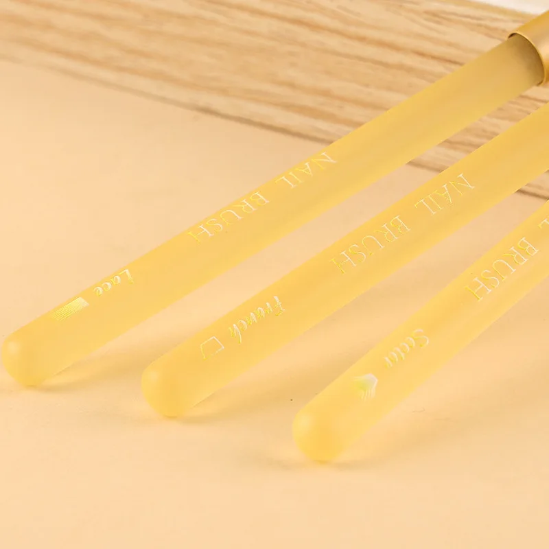 1/12 قطعة مقبض شفاف مسمار الفن فرشاة قلم تلوين كبير مربع مستدير العلاج بالضوء القلم هالة القلم مسمار قلم رسم زهرة القلم #4