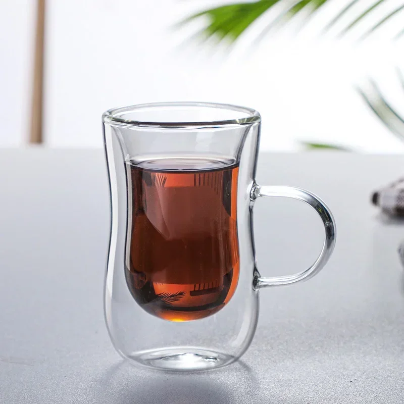 Double Wall High Borosilicate Glass Mug Tea Milk Lemon Juice Coffee Water Cup Heat Resistance Drinkware Lovers Beverage