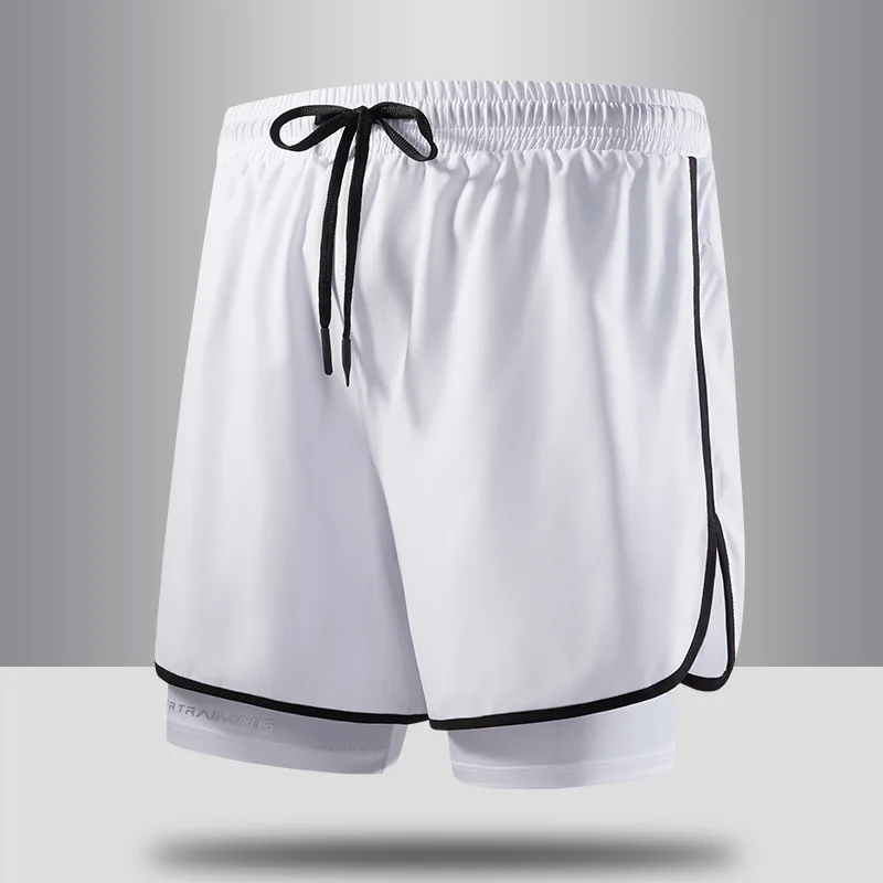 

Повседневные тренировочные шорты, мужские летние эластичные прямые пляжные брюки на шнурке, большие быстросохнущие дышащие спортивные шорты до колена
