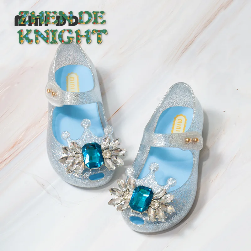 

2025 Baby Toddler Soft Soled Jelly Shoes Leather Shoes Little Girls' Sandals Bow Sandals PVC Flat Shoes Girls Princess Sandals