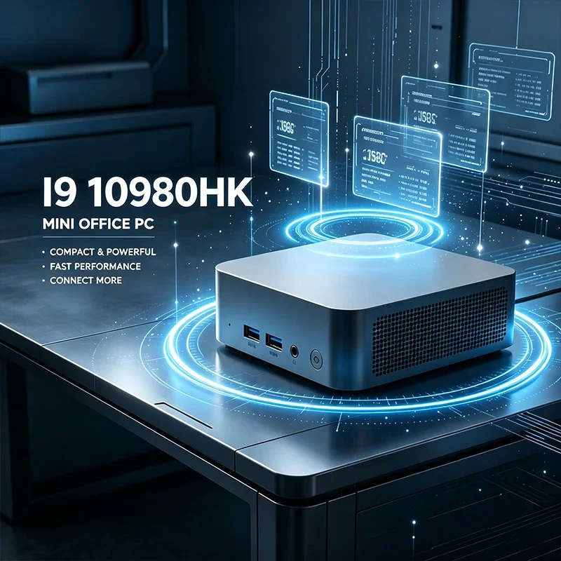 Mini PC Intel Core I9 10980HK Fast Compact Mini Office PC Windows 11 Small Desktop Computer for Home Office Gaming Study