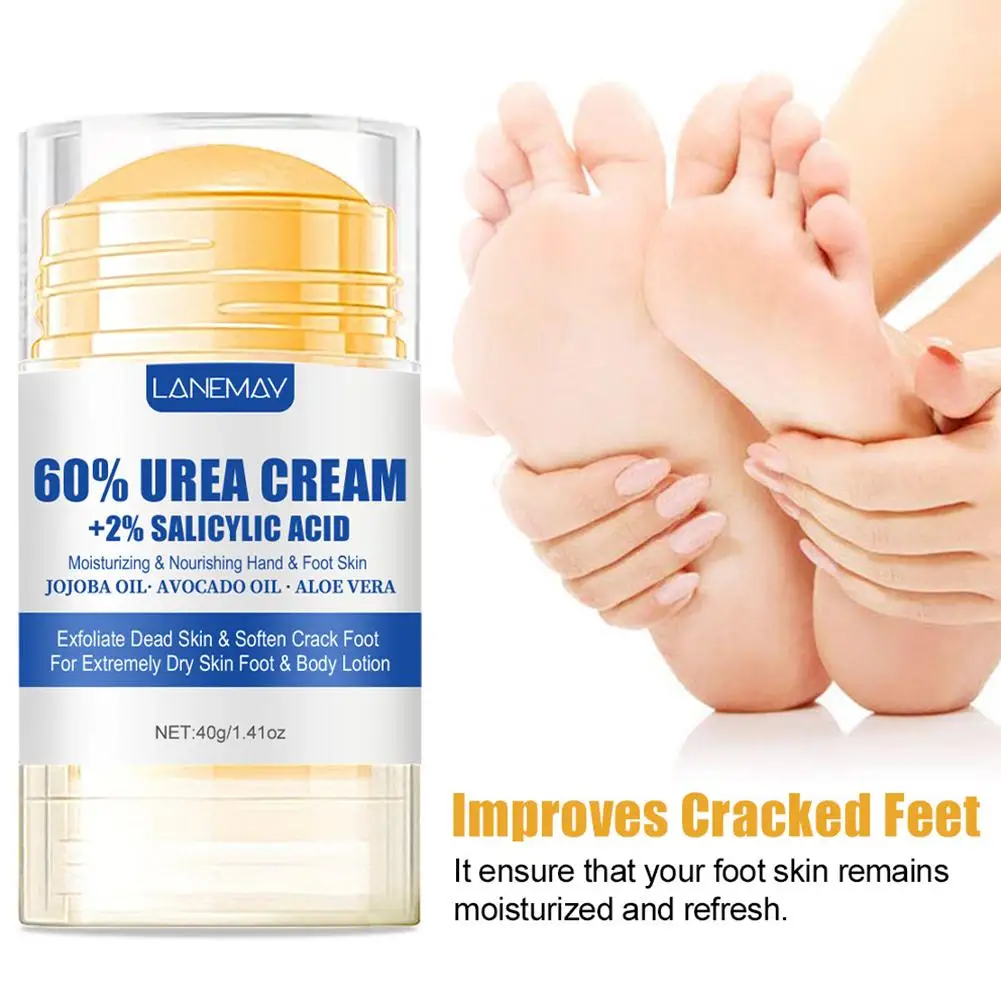 Crema 60% de Urea para el cuidado de las manos de los pies, crema para el cuidado del talón, hidratante profunda y nutritiva para la piel seca y áspera, B5J1