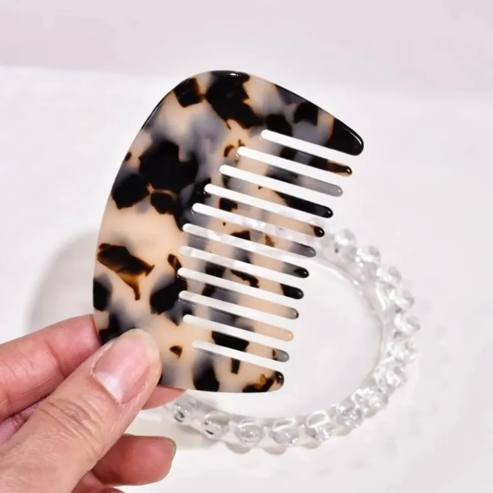 Marble Pattern Hair Comb Marbled Cellulose Acetate Scalp Massage Comb Rounded Teeth Ergonomic Pocket Comb Daily Hair Grooming