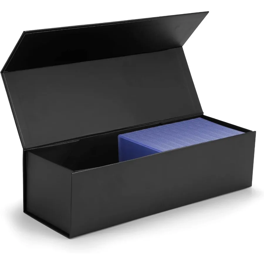 1 Pack Trading Card Toploader Box Baseball Card Storage Box Holds 800 Cards 200 Toploaders Magnetic Lid Fits Football Basketbal