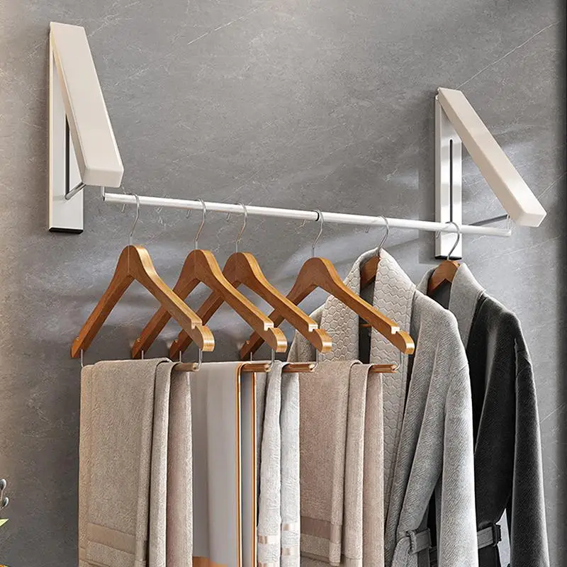 Hot Sale Folding Clothes Hanger Wall Mounted Space Saving Drying Rack For Laundry Organizer Foldable Clothes Hanger